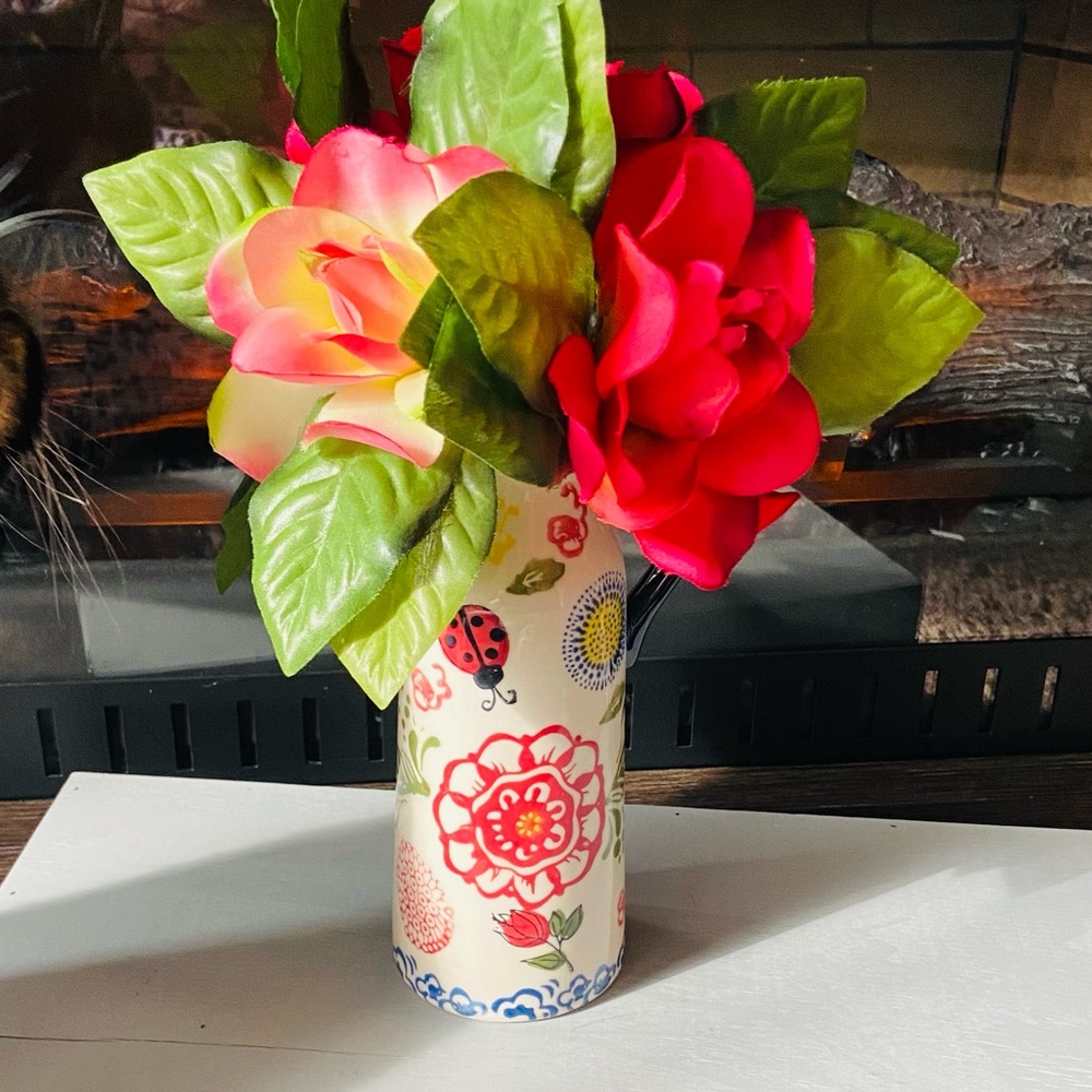 Cottage Core Just Bugging Around NWT Shabby Sheik Jug/Pitcher/Decorative Vase🐞🌸🌈